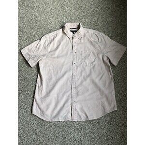 Men's Banana Republic Light Pink Cotton Short Sleeve Button Up Shirt, Large